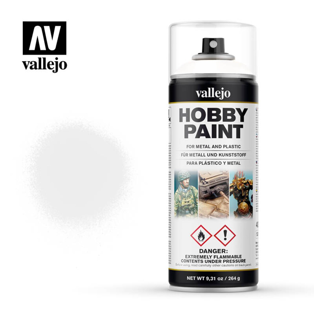 Vallejo Hobby Paint White (28010) Plastic Model Kit Paint Aerosol